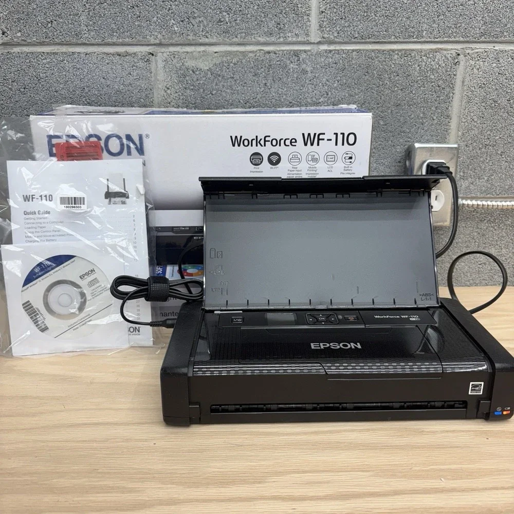 Epson WorkForce WF-110 Inkjet Mobile Printer Rechargeable Portable EUC
